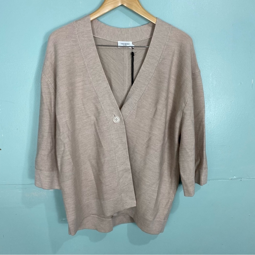 The Reset R Label Kimono Cardigan Natural Sz L Wool